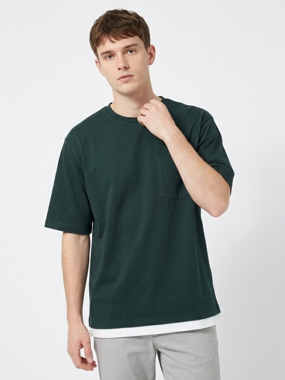 COMME ÇA ISM Japanese Brand Men's Relaxed Fit Green T-Shirt - Size L